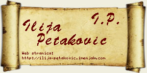 Ilija Petaković vizit kartica
